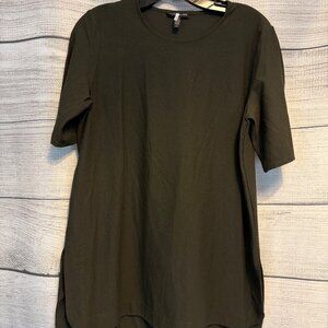 Eileen Fisher Green Tunic Short-Sleeve Top Size S